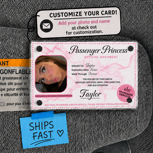 Passenger Princess Card With Magnetic Acrylic Photo Holder For Your Car