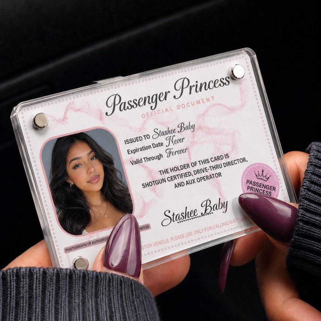 Personalized Passenger Princess card as a birthday gift for girlfriend