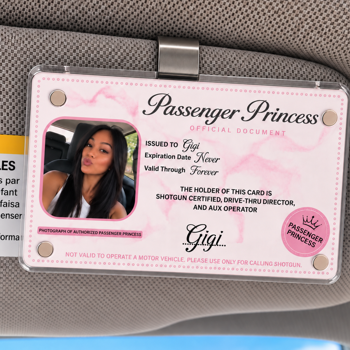 Personalisierte „Passenger Princess“-Karte
